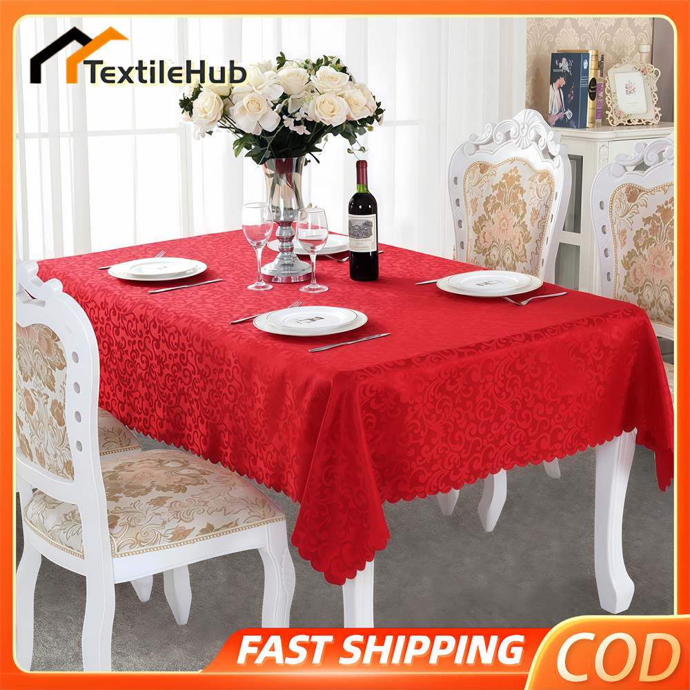 Tablecloth Rectangle 4/6/8 Seater Solid Color Table Cloth Home Dining ...