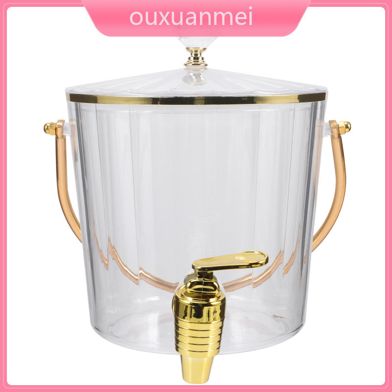 Water Dispenser Milk Tea Bucket Faucet Ice Cold Jug Drink Container