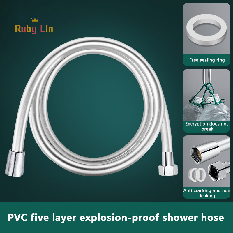 Ruby Lin Black/White/Grey/Silver Shower Hose Universal Bathroom Water ...