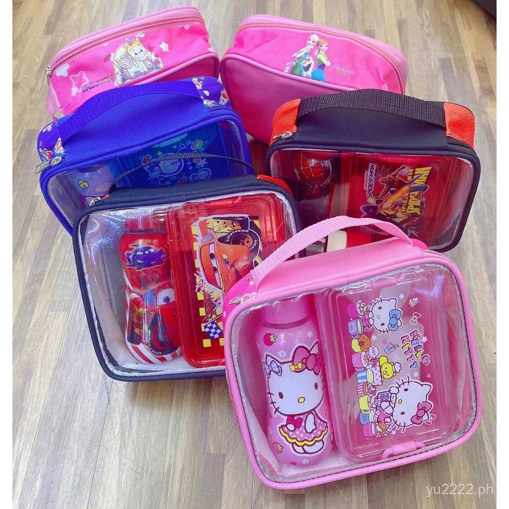 Cartoon Character Lunch Box Set Hello Kitty Spiderman Unicorn Lunch Box ...