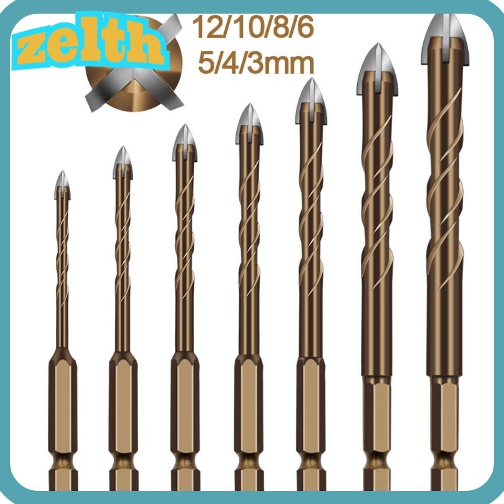 ZELTH Cross Hexagon Tile Drill, Hole Opener Four-edged Cross Tile Drill ...