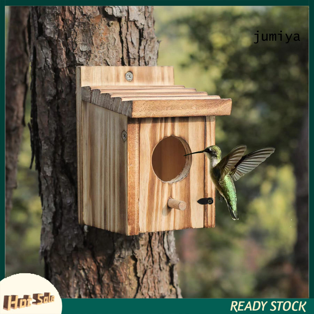 [Jya] Bird Nest Box Waterproof Wooden Bird Nest Chickadee Nesting Box ...