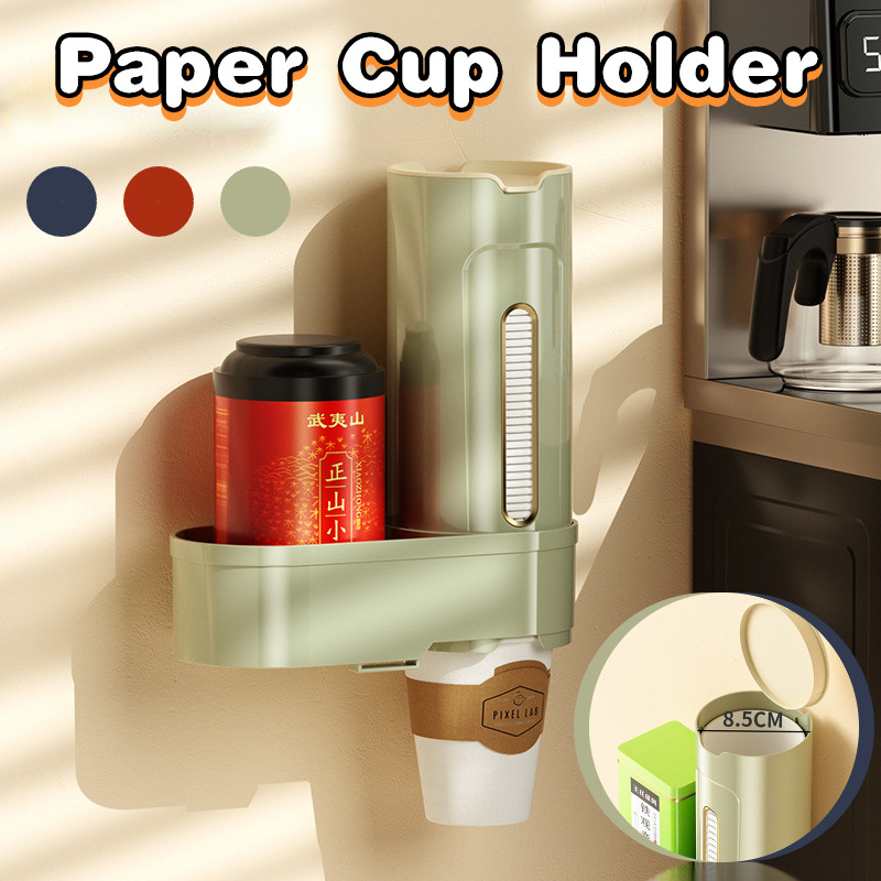 Automatic Disposable Paper Cup Holder Wall-mounted Dustproof Storage ...
