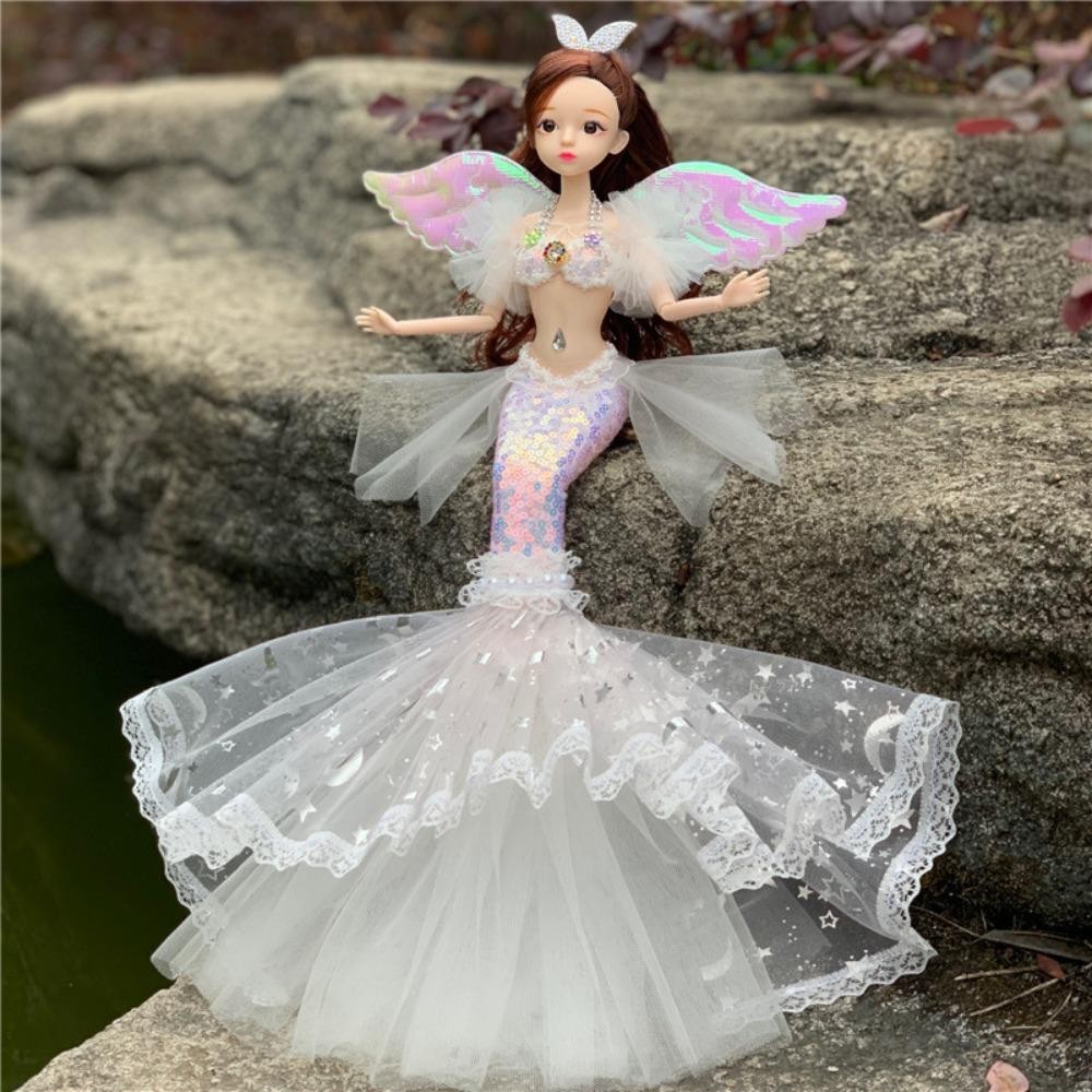 TOPABC Mermaid Doll, Dress Up 45cm Dress Up Toy, Trendy Handmade DIY Fairy  Wings with Sequin Fish Tail Skirt Girl Toy Gift | Shopee Philippines