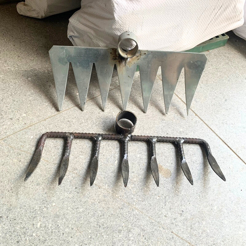 Iron rake without handle used as rake for soil and grass | Shopee ...