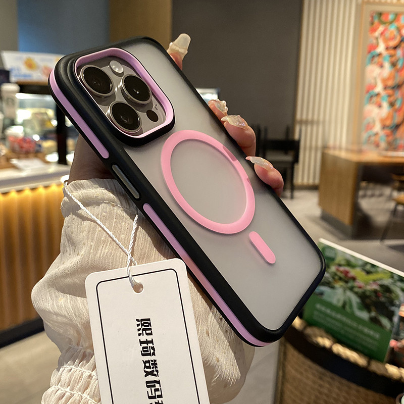 Luxury Bicolor Back Matte Frosted Phone Case For iPhone 16 15