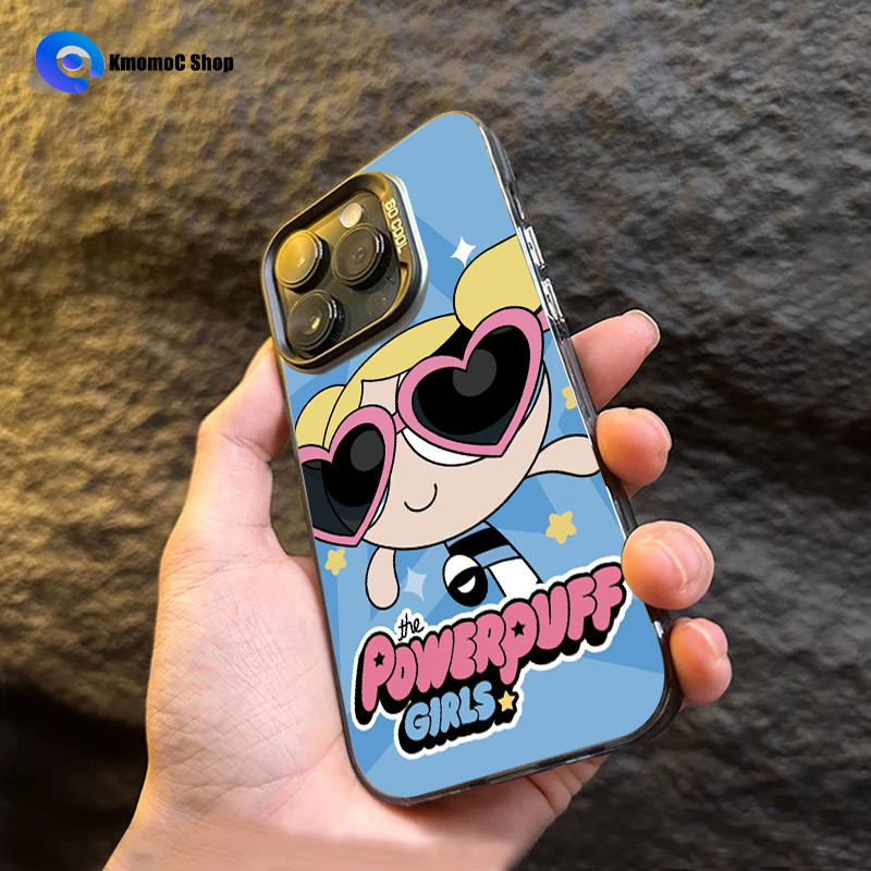 Cartoon Cute PPowerpuff Girls Silver Case for VIVO iQOO 12 11 11s 10 9 Z9 Z9x Z8 Z8x Z7 Pro 4G
