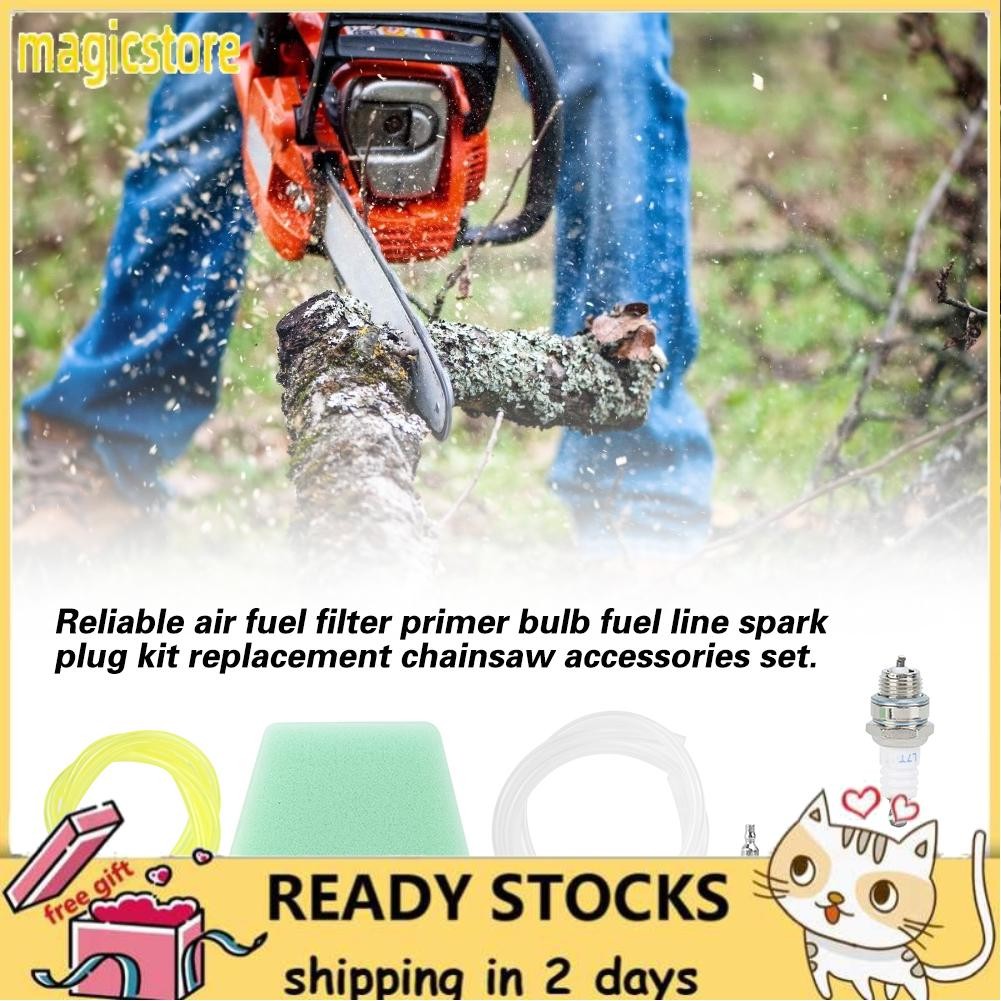 Magicstore Fuel Filter Primer Bulb Line Spark Plug Kit Fit for Poulan