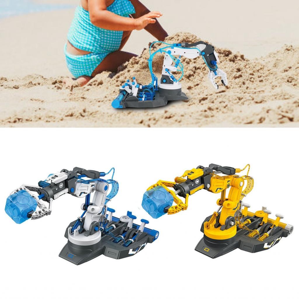 Buybest1 DIY Assembly Hydraulic Robot Arm Kit Children Mechanical Toy