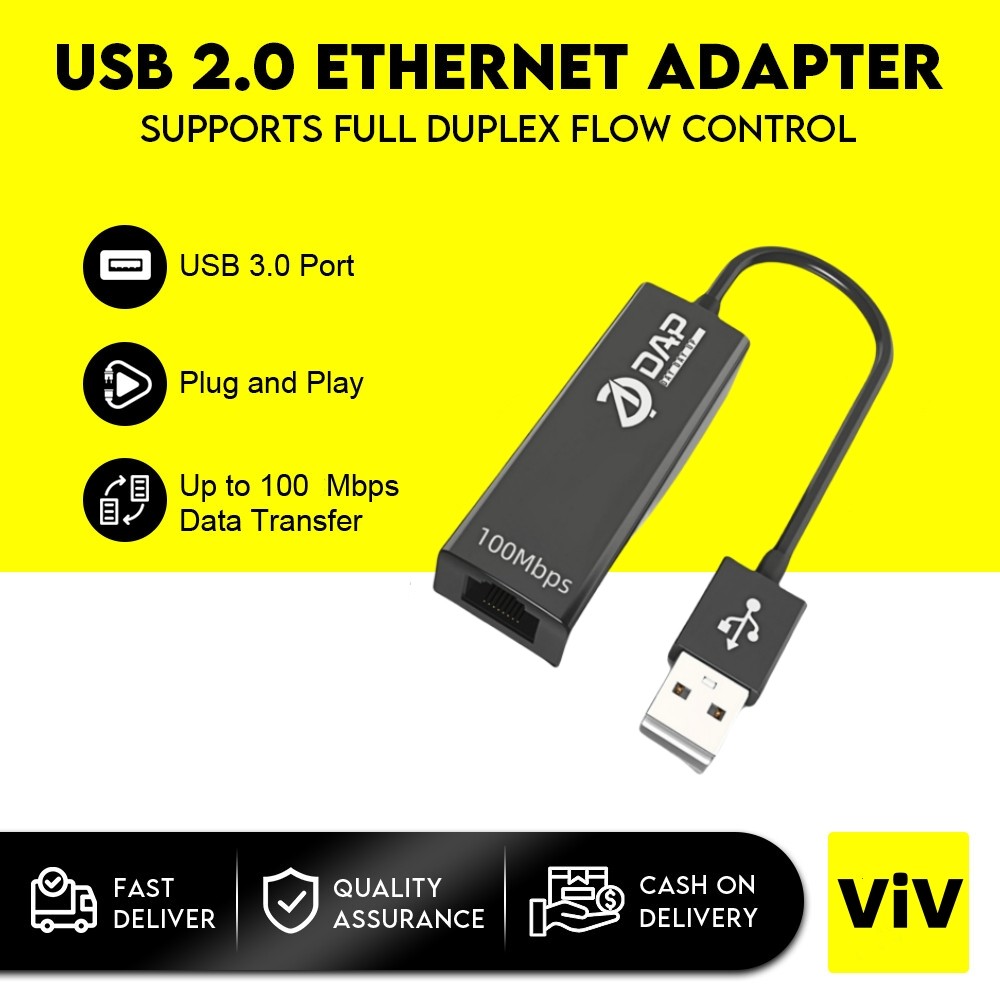 Dap D-H07 Popcorn USB 2.0 to Ethernet Adapter RJ45 Lan Networks Card ...