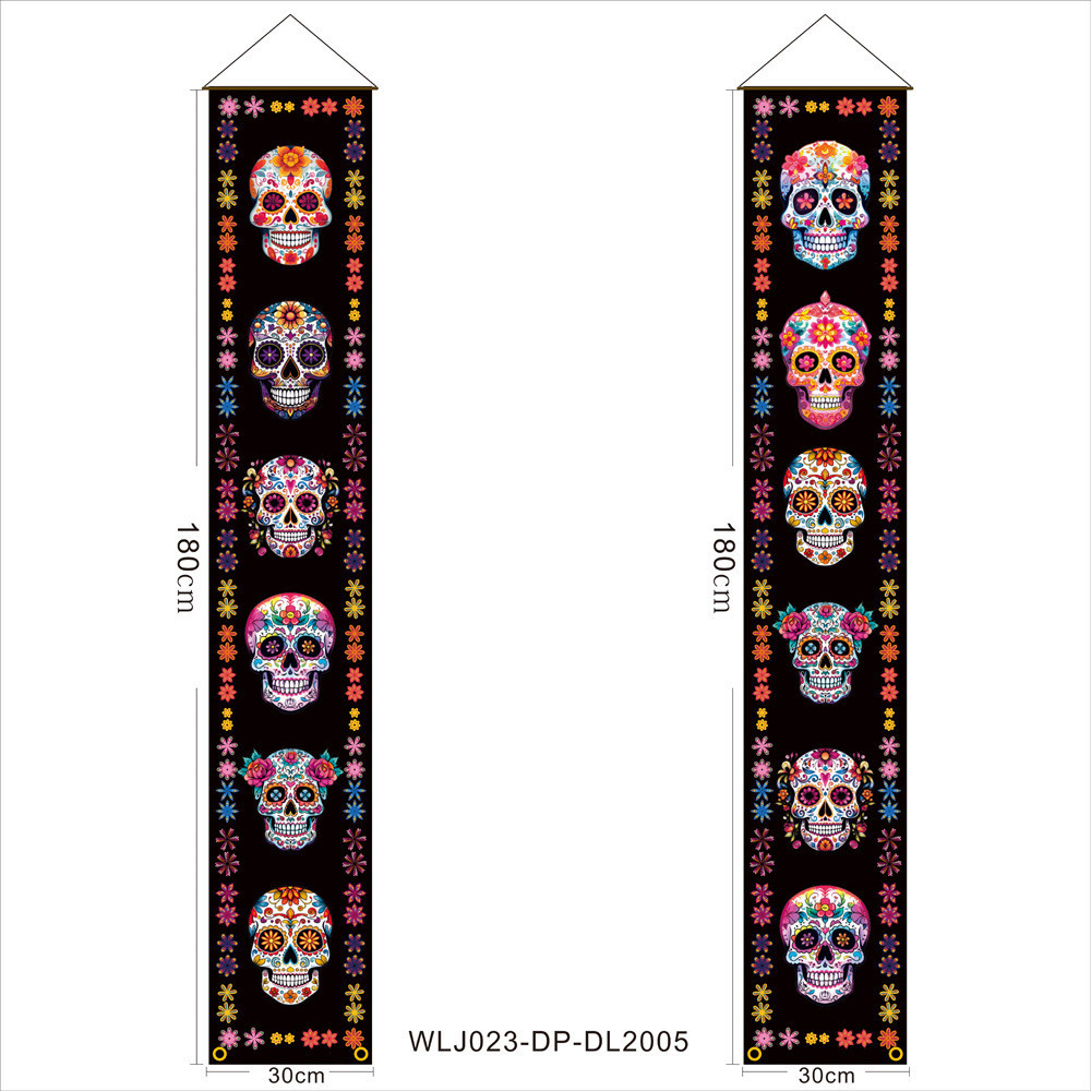 Day of The Dead Porch Banner Sugar Skull Dia De Los Muertos Mexican ...