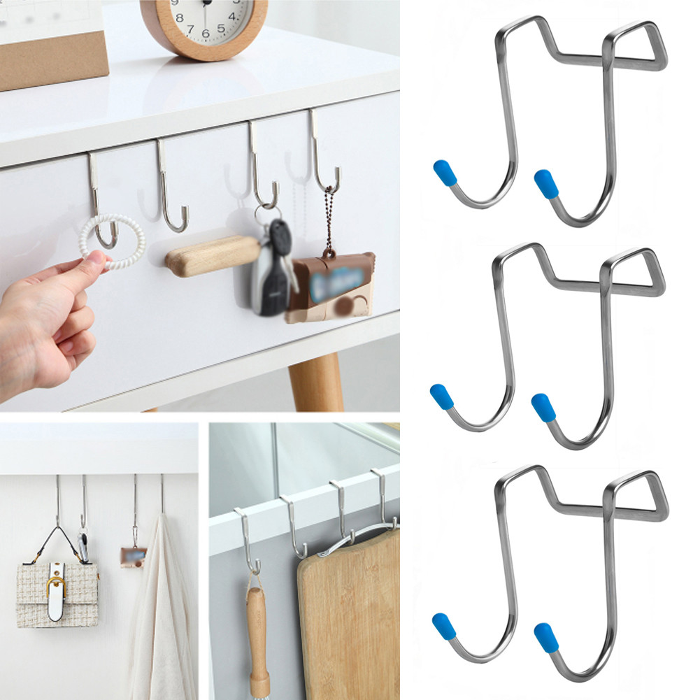 Stainless Steel Double S Shape Hook Cabinet Clothes Hanger Kitchen ...