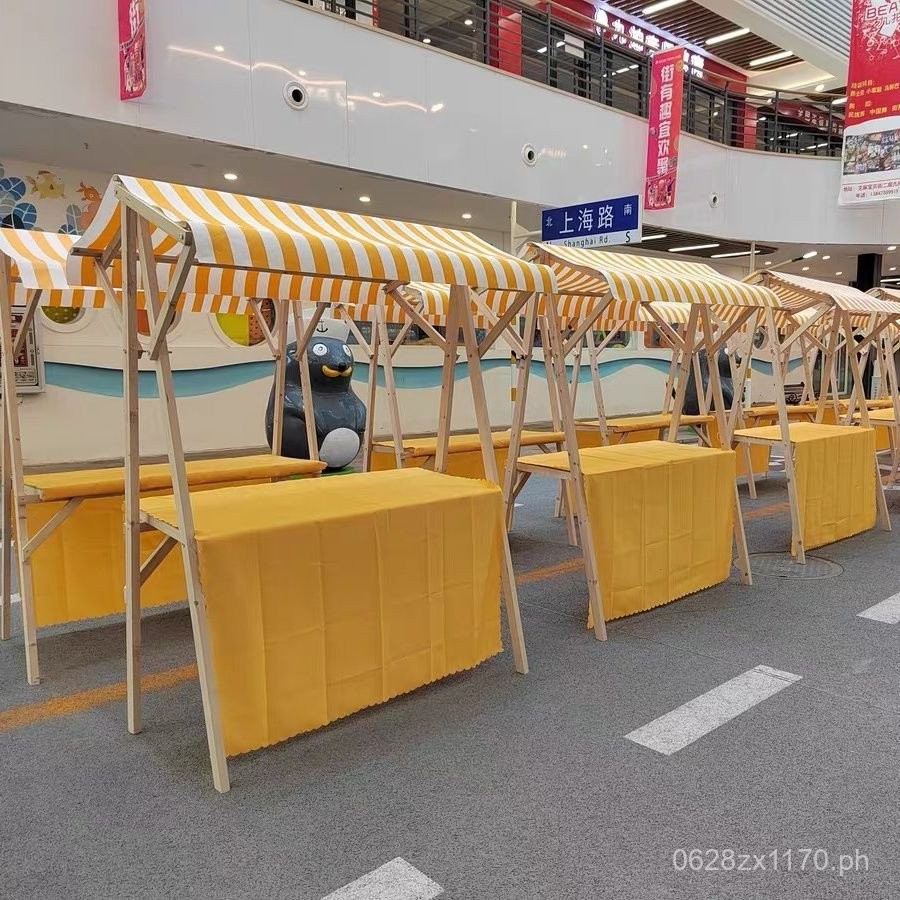 Real Flower Cart Display Stand Outdoor Wooden Night Market Promotion ...