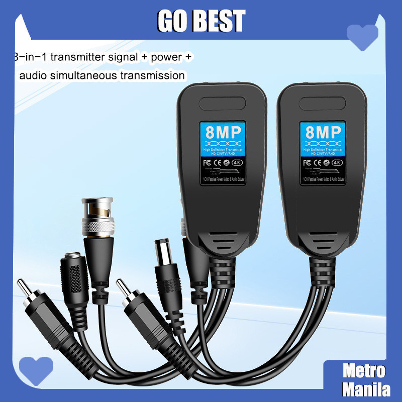 HD-TVI/CVI / AHD/CVBS aardstrikisolator Video Balun Coaxiale BNC-stekker op bus voor camera