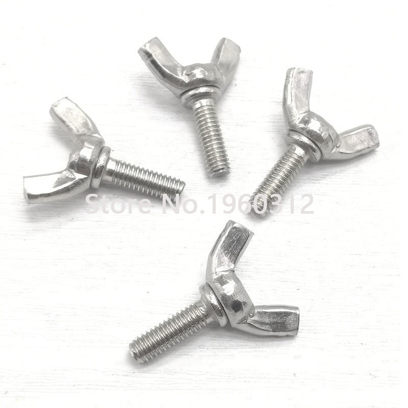 10 dadi a farfalla e bulloni M8 in acciaio inox 304, bulloni e dadi a farfalla M8 x 25