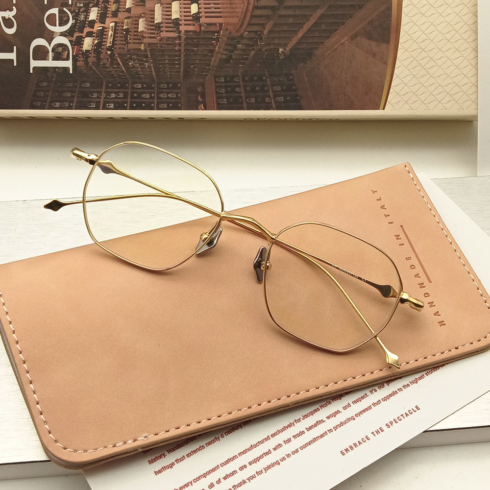 135mm Light Stylish Spectacles Frame Polygon Eyeglasses Men Women Pure ...