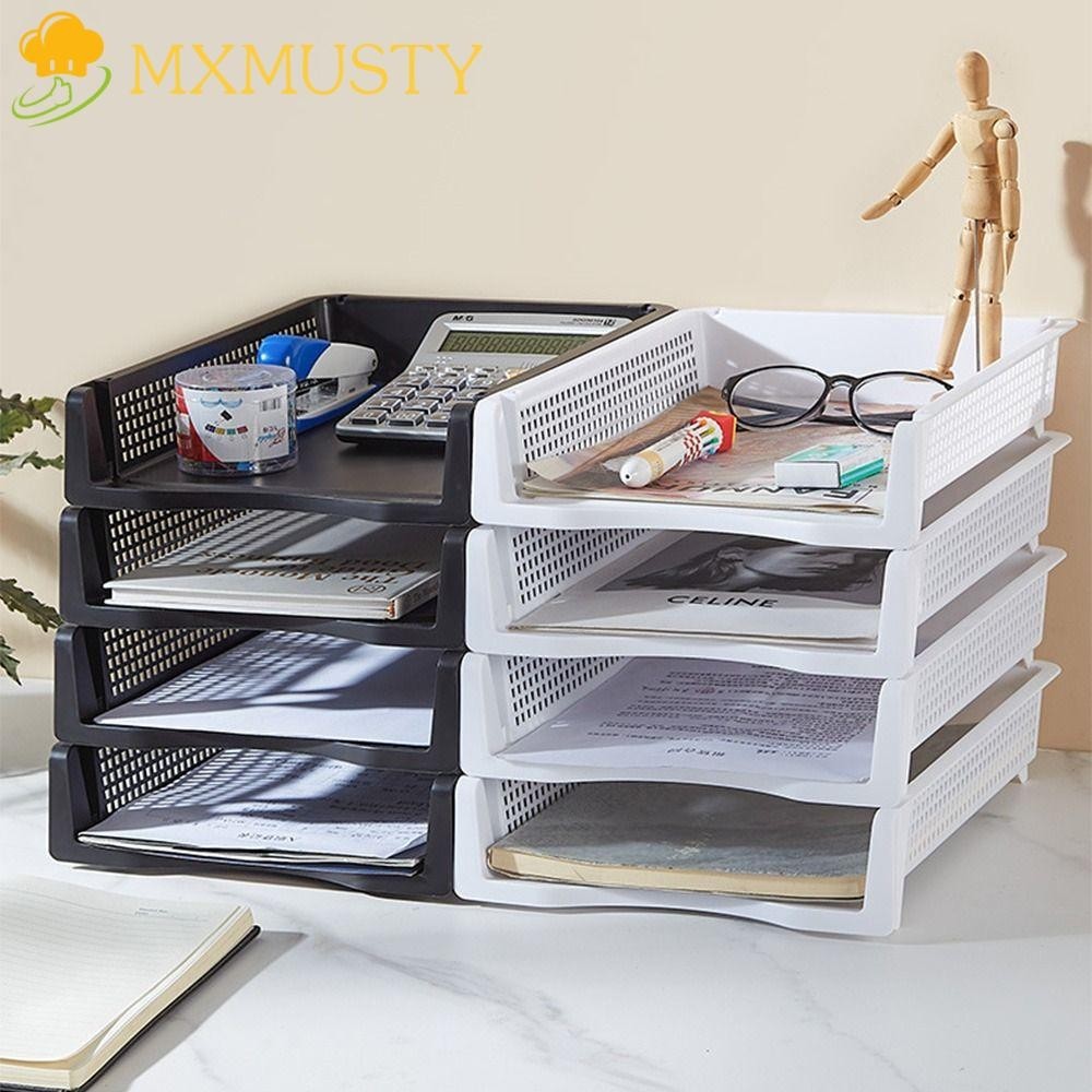 MXMUSTY Stackable File Rack, Desktop Organizer File Organizer A4 File ...