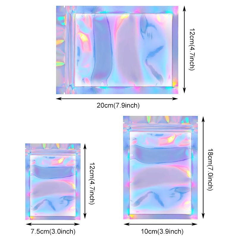 50Pcs Holographic Ziplock Laser Storage Bag | Shopee Philippines