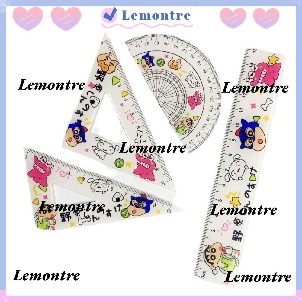 LEMONTRE 4pcs/set Soft Ruler Set, Plastic Office Supplies Cartoon Set ...