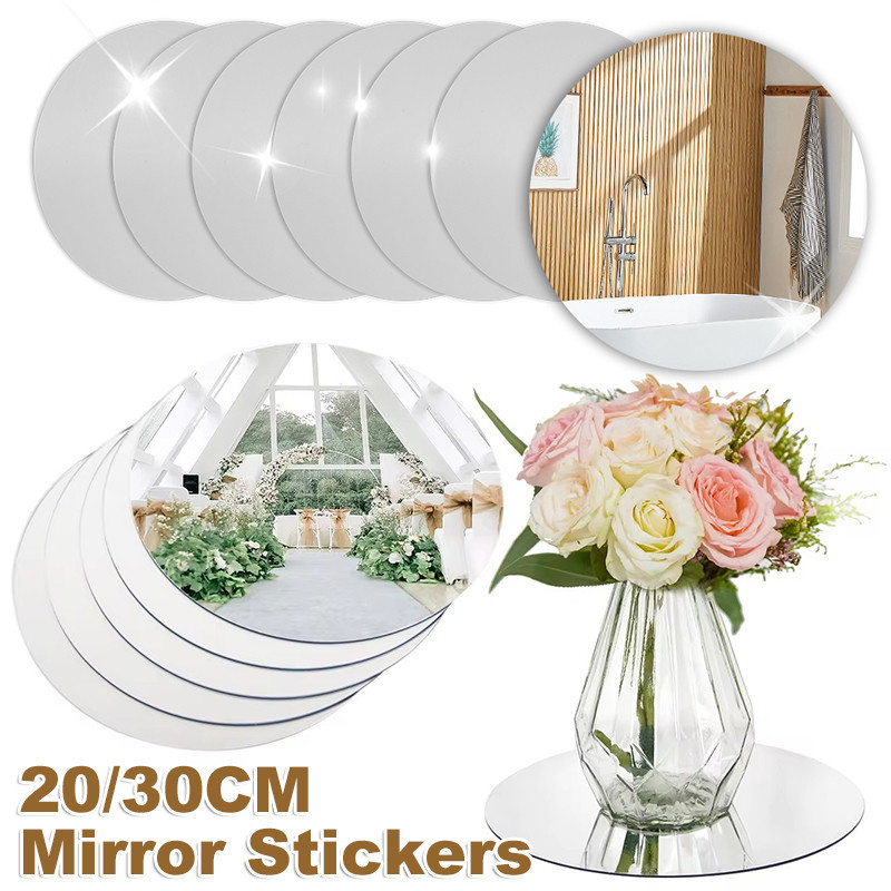 DIY Round Mirror Stickers - 3D Wall Decal - HD Mirror Wall Sticker ...