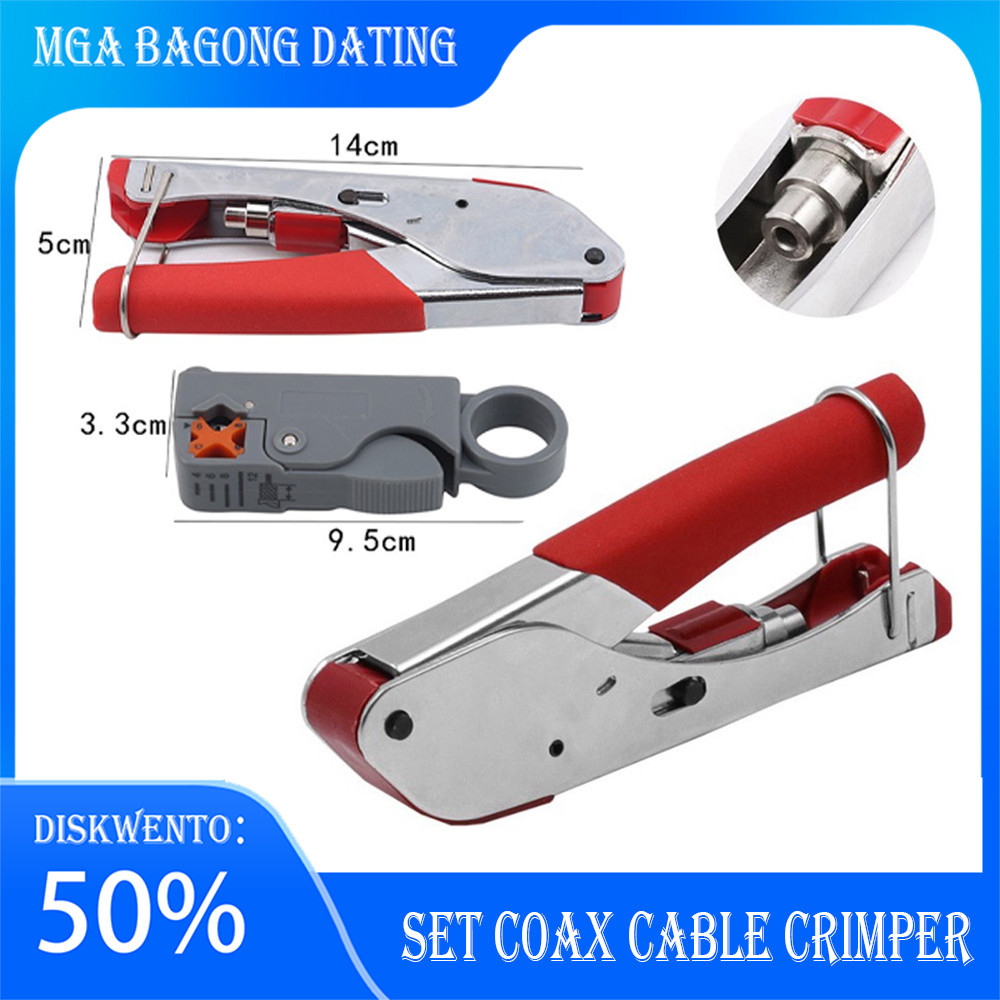 Coaxial Cable Stripper Compression Coaxial Cable Crimping Tool Set ...
