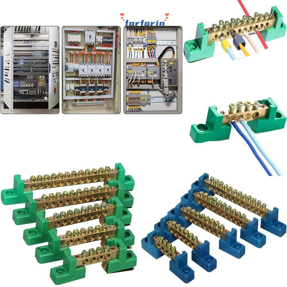 FORFORIN Copper Screw Terminal Block Flame Distribution Box Bar Wiring ...