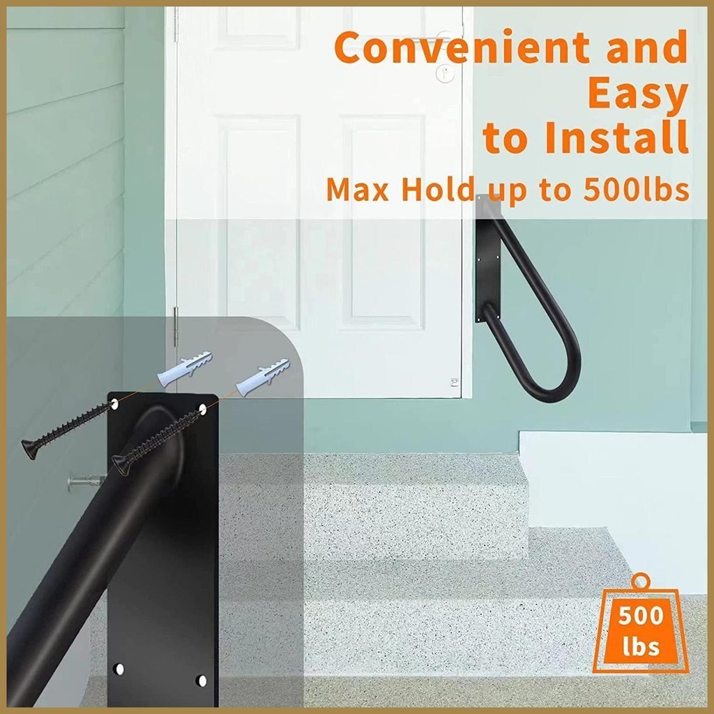 Wall Mount Handrail Wall Mounted Stair Handrail Iron U-Shaped Stair ...