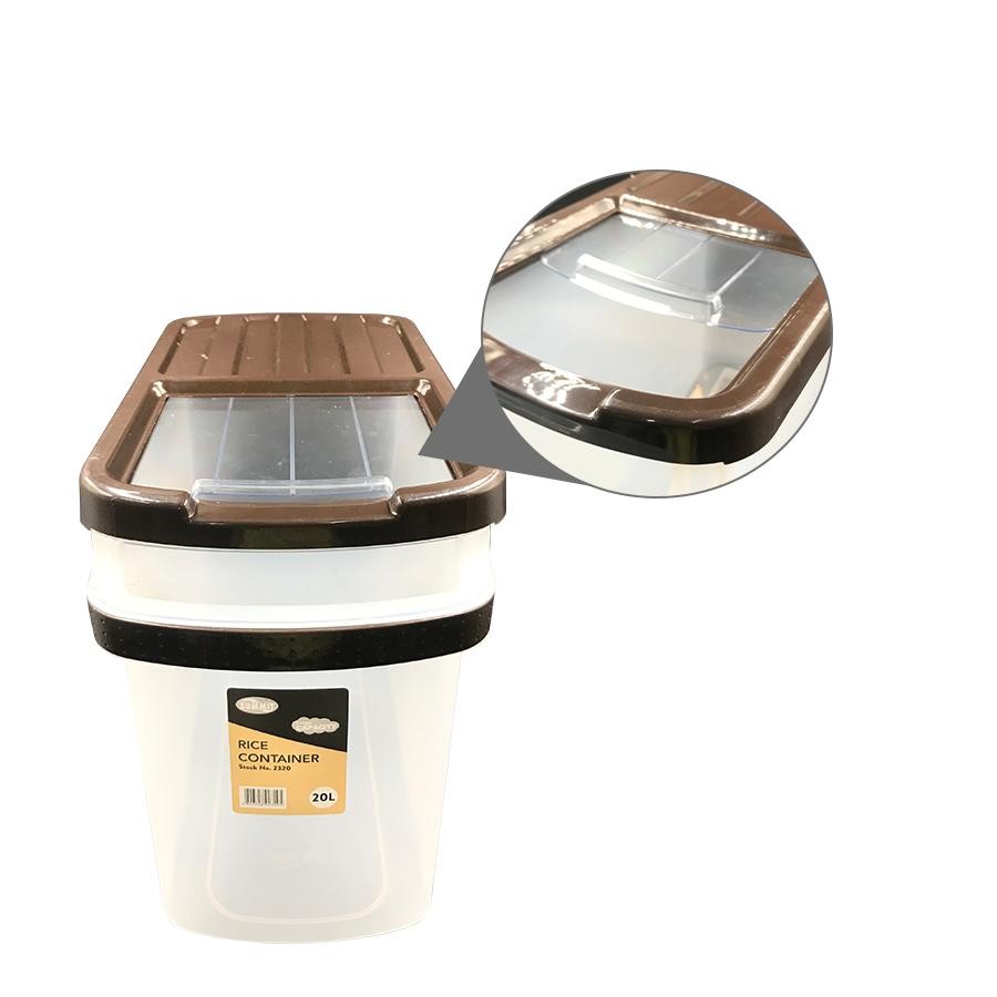 Happy Plastic Summit Rice Container with Free Cup & 4 wheels (20L ...