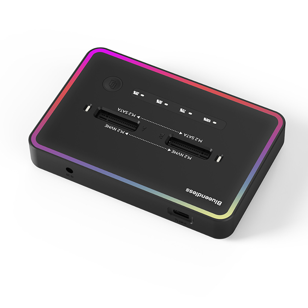 Dual Bay SSD Hard Disk External Box for NVME 20Gbps/SATA 6Gbps M.2 M ...