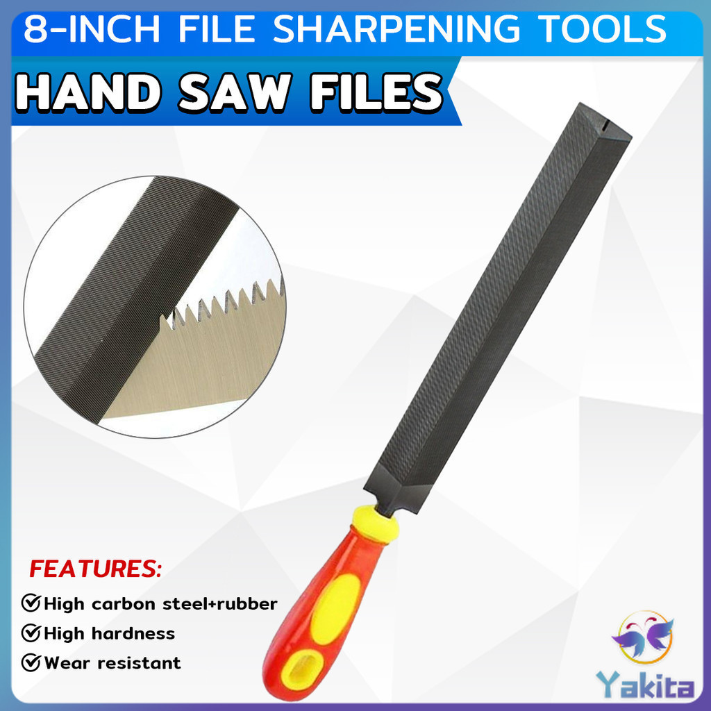 Yaki 8 inch Hand Saw Files Pruning Saw File Diamond-Shaped Sharpening ...