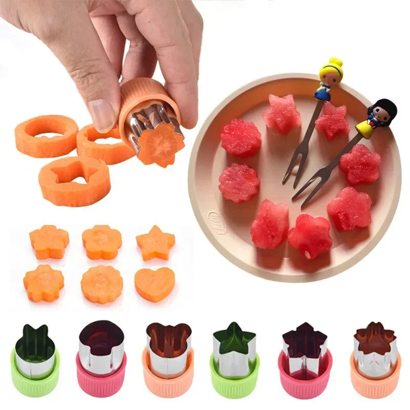 3Pcs Food Auxiliary Shape Cutter Cute Cartoon Star Heart Vegetables ...