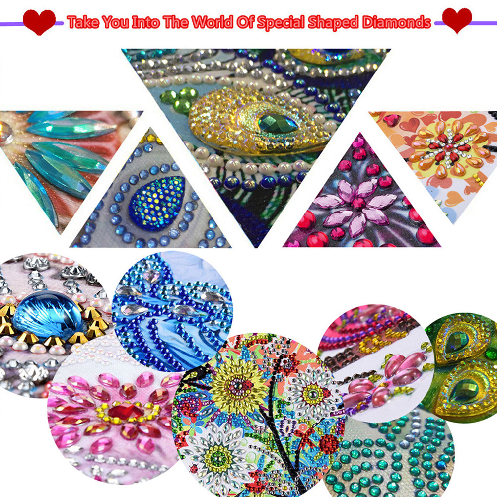 4pcs 5D DIY Partial Special Shape Drill Diamond Painting Dragonfly