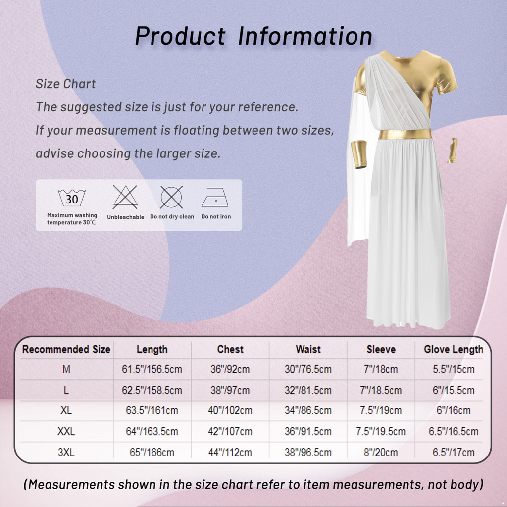 Yeahdor Greek Toga Costume for Men Halloween Cosplay Ancient White Robe ...