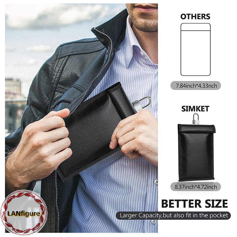 LANfigure RFID Signal Blocking Shielding Pouch Car Key Araday Bag Cell