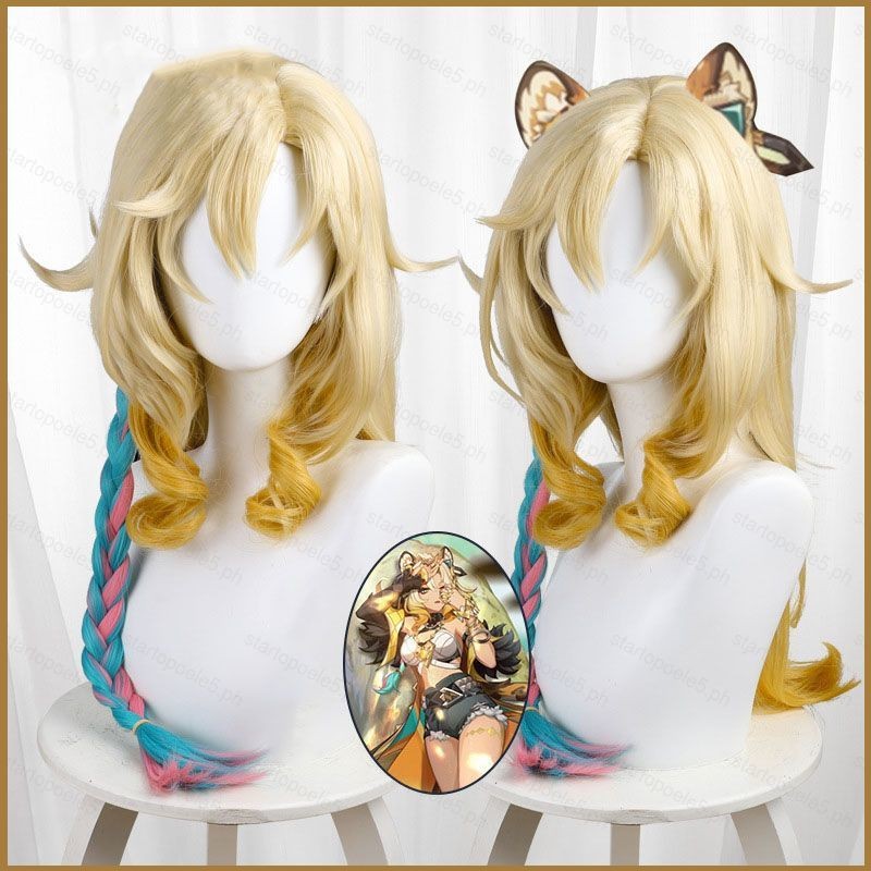 Sta5 Genshin Impact Xilonen golden Cosplay Wig Artificial scalp Hair ...