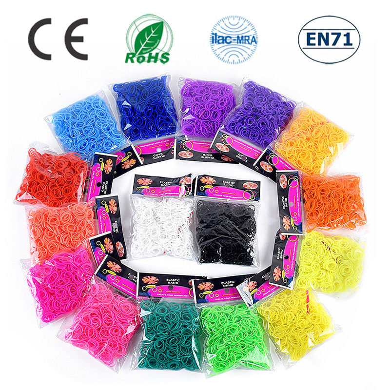 600/300pcs Elastic Rubber Loom Bands DIY Handmake Craft Rubber Band