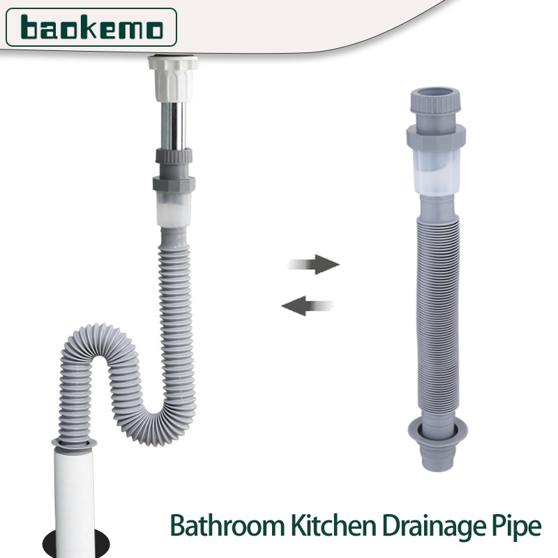 BAOKEMO Washbasin Flexible Sink Expandable Drainage Pipe Basin Plastic ...