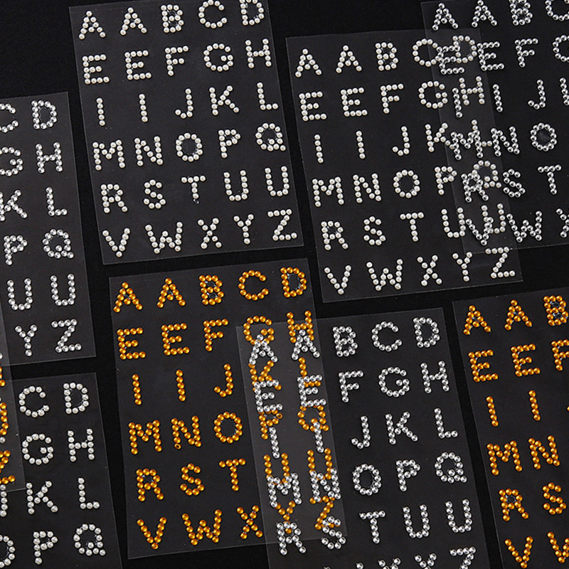 30pcs/sheet Mini 3D Crystal Acrylic Letter Stickers Student ...