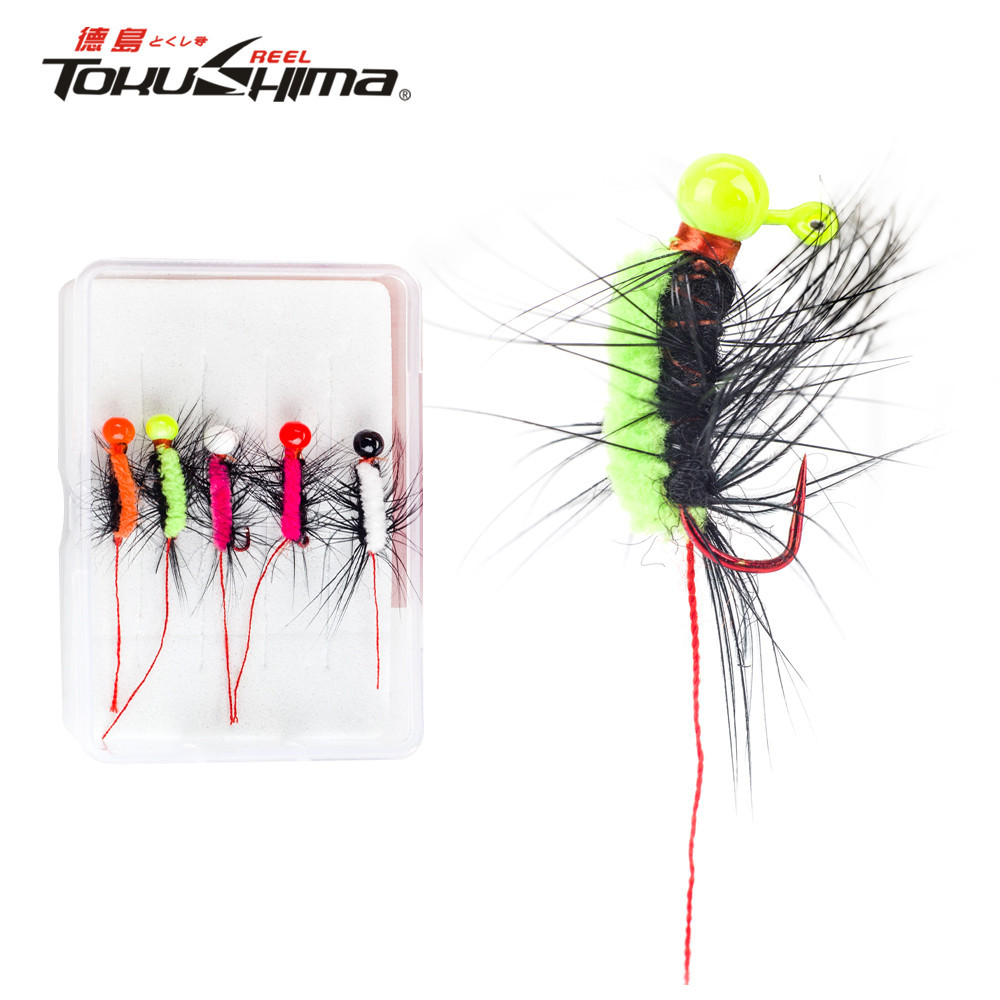 5Pcs/Boxed Artificial Insect Bait Bionic Fly Lure Fishhook Fly Fishing ...