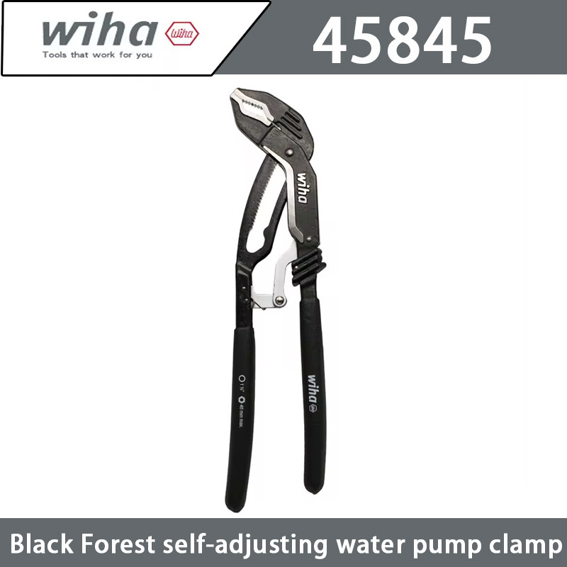 Wiha 45845 Adjustable Water Pump Pliers with 10 Inches Ratcheting Push