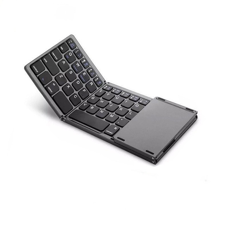 Three Fold Wireless Foldable Keyboard Computer Office Silent Ultra-thin ...