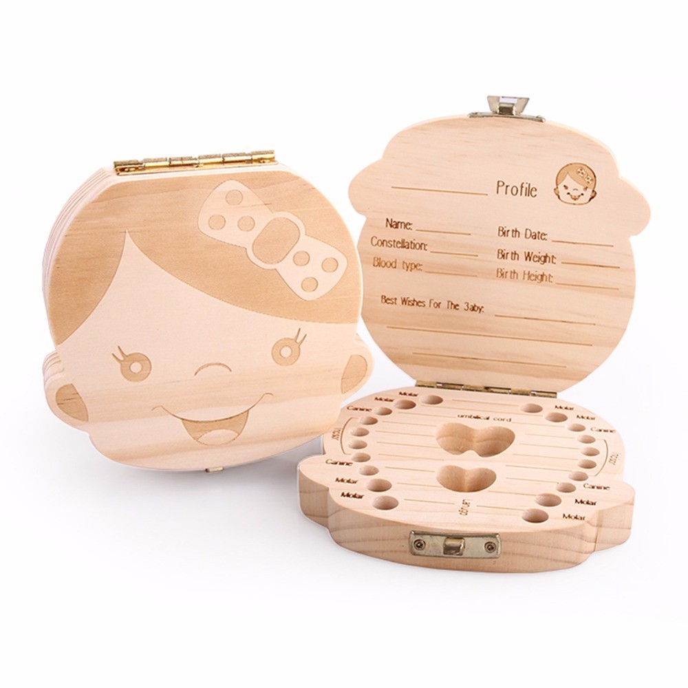 thumbnail image 2 of Wooden Tooth Box, Baby Milk Tooth Storage Box, Baby Teeth Box 2 of 13