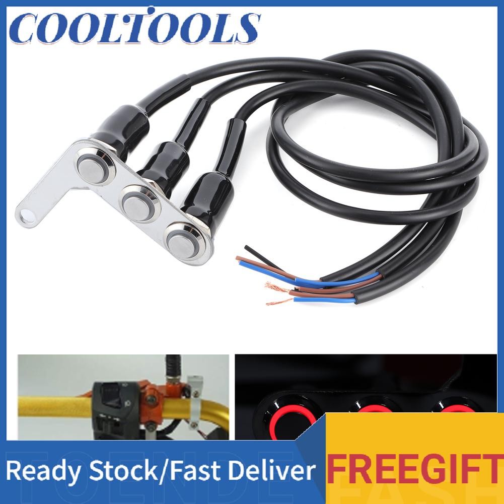 Cooltools Motorcycle Handlebar Switch Adjustable Mount Waterproof 3