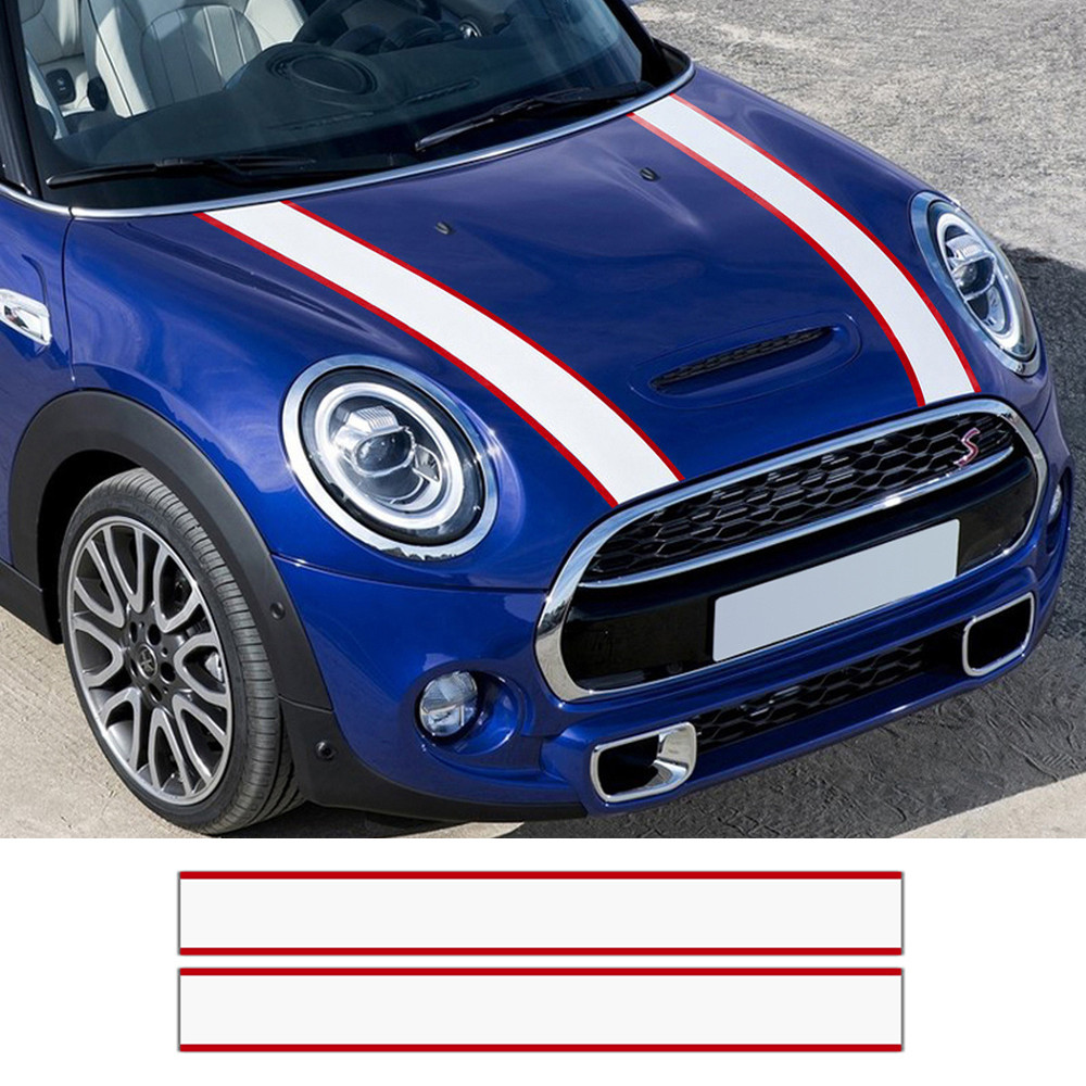Car Hood Decal Engine Cover Rally Line Bonnet Stripe Sticker For MINI ...
