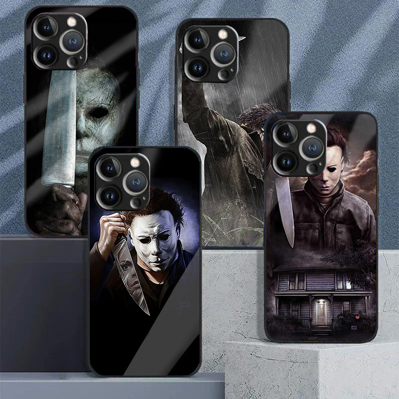 Halloween Michael Myers Tempered Glass Phone Case For IPhone 15 14 13 12 11  Pro XS Max Plus Mini X XR 8 7 6s SE2/3 Cover | Shopee Philippines