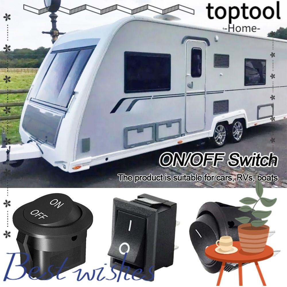 TOPTOOL Circular Switch, 12V 24V 20MM ON/ Switch, Toggle Switch Mini