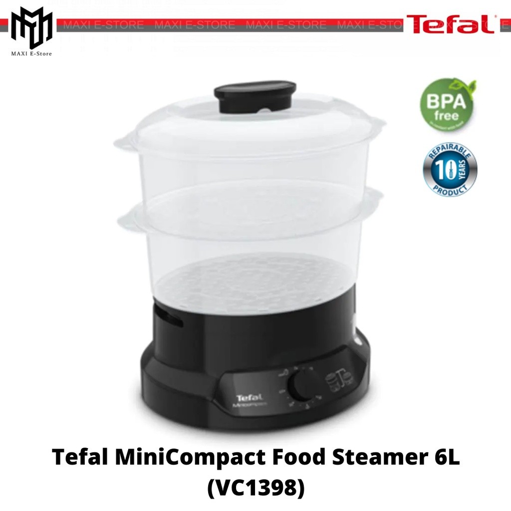 Tefal VC1398 / VC2048 Mini Compact Food Steamer 800W 2 Bowl 6L BPA Free