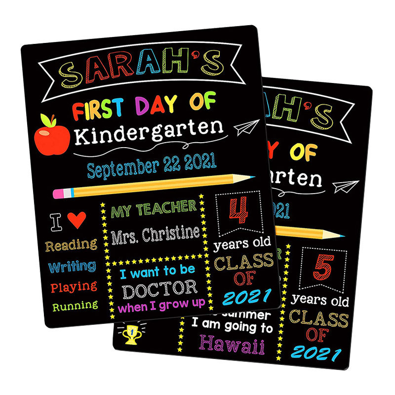 First Day and Last School Chalkboard Back to Supplies Mini Double Sided ...