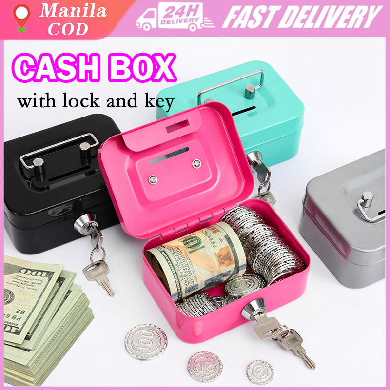 Mini Portable Cash Box With Metal Lock And Key Anti Theft Secret Safe ...