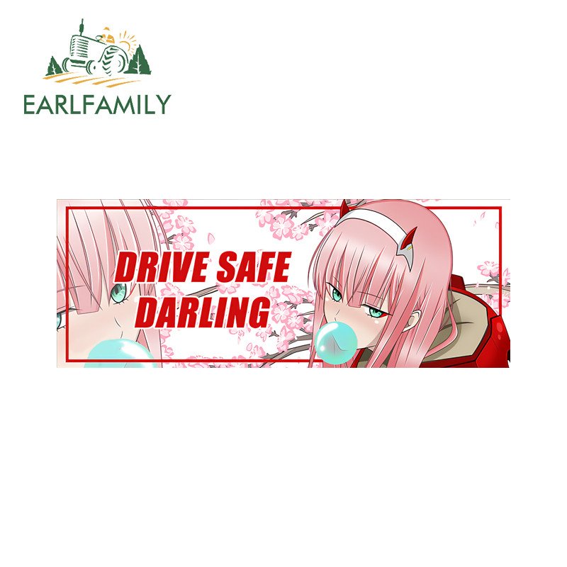 EARLFAMILY Zero Two Slap Car Sticker Fashionable Occlusion Scratch ...